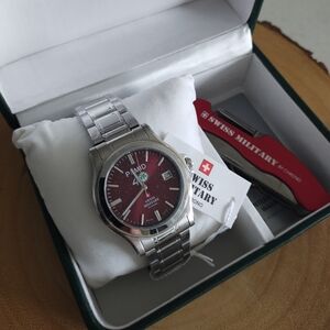 Swiss Military Stainless Steel Men’s Watch - Red Dial
